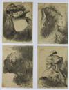 GIOVANNI B. CASTIGLIONE Group of 4 portrait etchings.